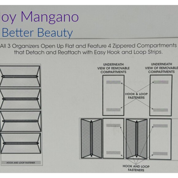 Joy Mangano Better Beauty Roll-Up Organizer Travel Case Black Medium - Picture 9 of 9